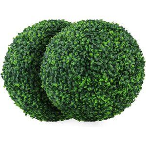 2 PCS 15.7 inch 4 Layers Artificial Plant Topiary Ball Faux Boxwood